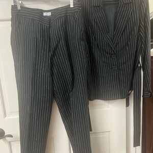 Kim Rogers Black Pinstripe Suit Set
